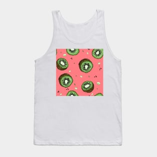 Summer Time Kiwi Salmon Pink Pattern Texture Tank Top